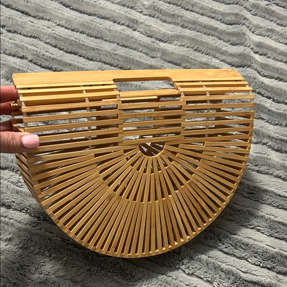 Chic Bamboo Semi-Circle Clutch